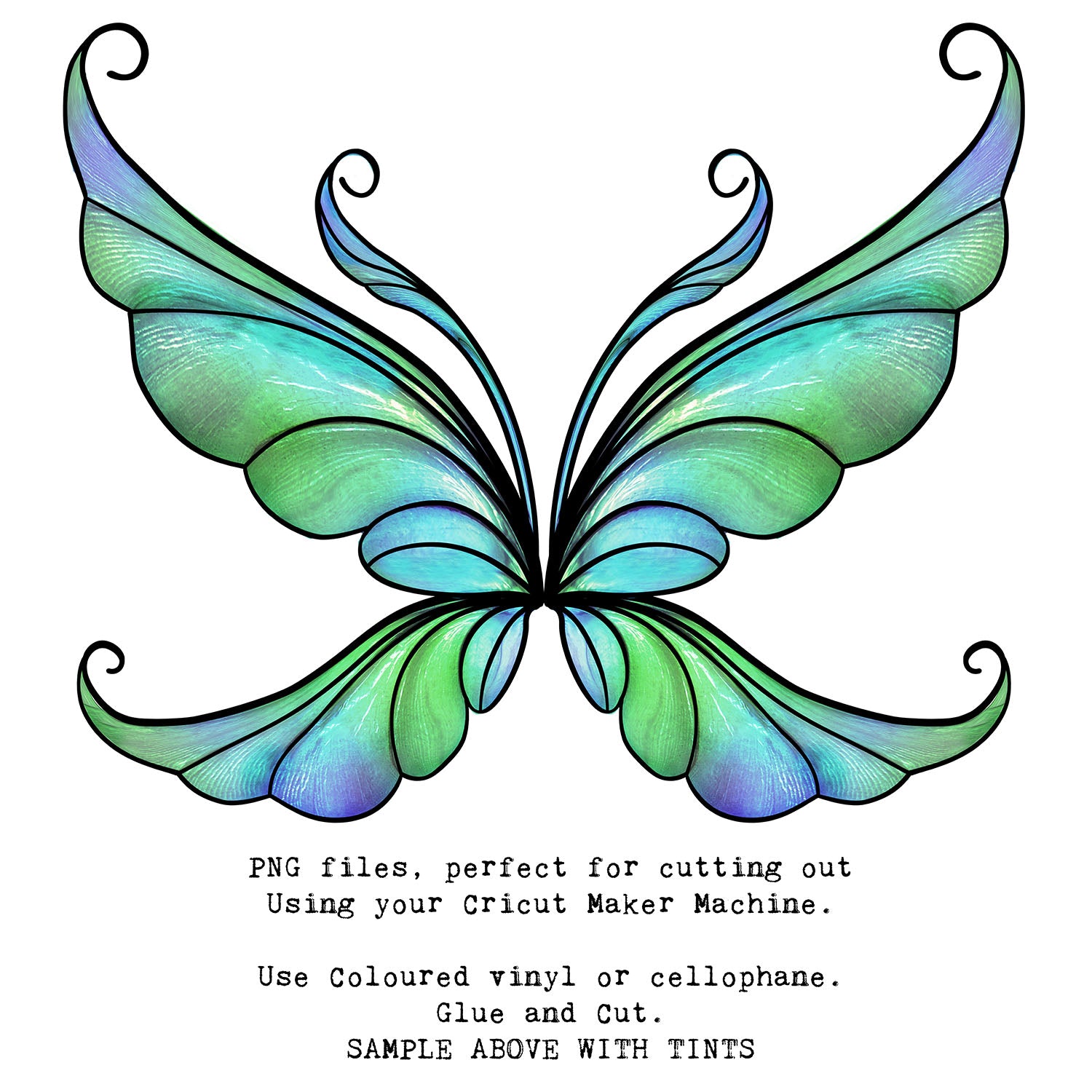 SVG & PNG Fairy Wing files for Cricut or Silhouette Cameo Cutting Machine. To create wearable fairy wings, in adult or children sizes.  Use this clipart design for Halloween Costumes, Fantasy or Cosplay or photography. These are Individual Wing Pieces, for you to cut and assemble. This is a digital product.